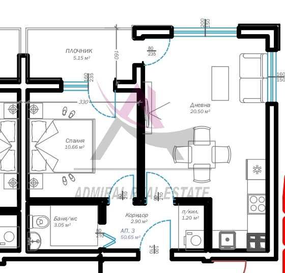 Продава се Двустаен апартамент в Варна, Възраждане 3 - 58 кв.м за 1673 €/кв.м - Снимка #1