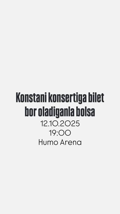 Bilet Konsta konsertiga