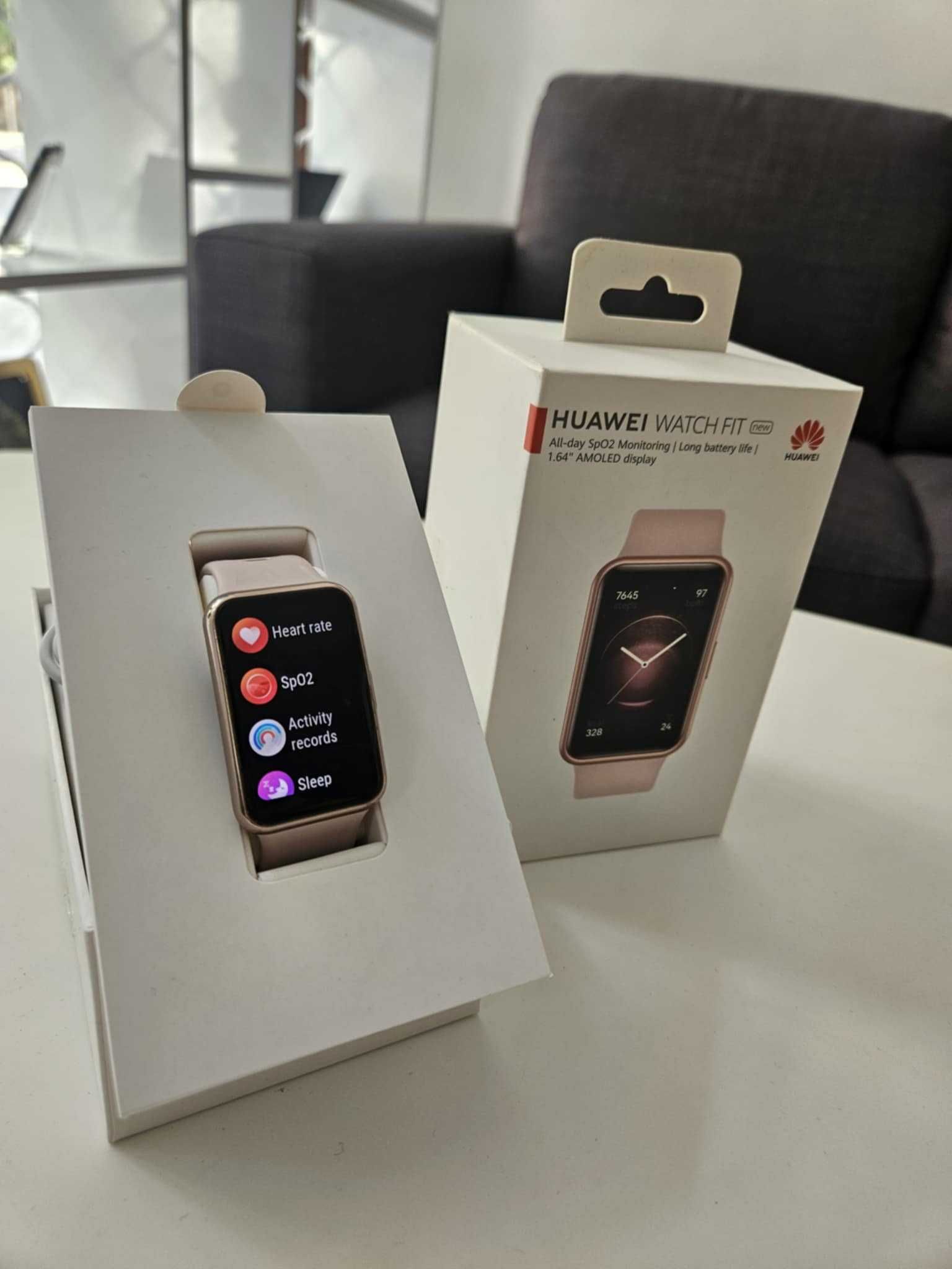 Huawei Watch Fit смарт часовник Smartwatch розов пълен комплект