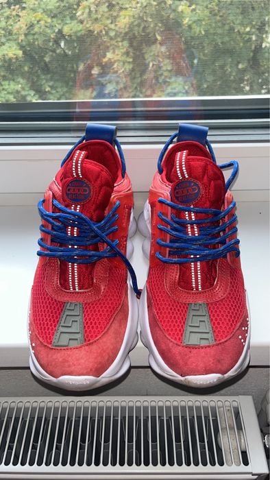 Versace Chain Reaction (Rosu cu talpa alba si sireturi albastrure)