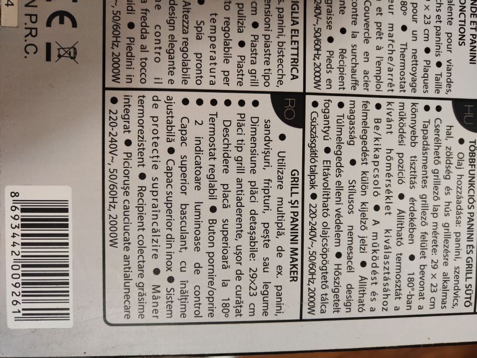 Grill electric Zass Grill & Panini Chef ZPG 02,nou.