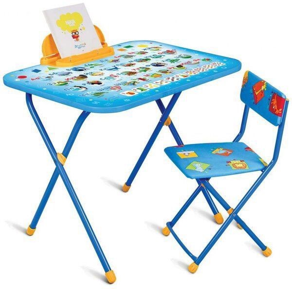 Комплект Nika Азбука (NK-75/1) синий/голубой/оранжевый стол + стул