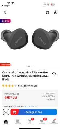 Casti audio in-ear Jabra Elite 4 Act