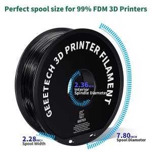 Filament Geeetech, imprimare 3D, ABS, 1.75 mm, Negru ( Black )