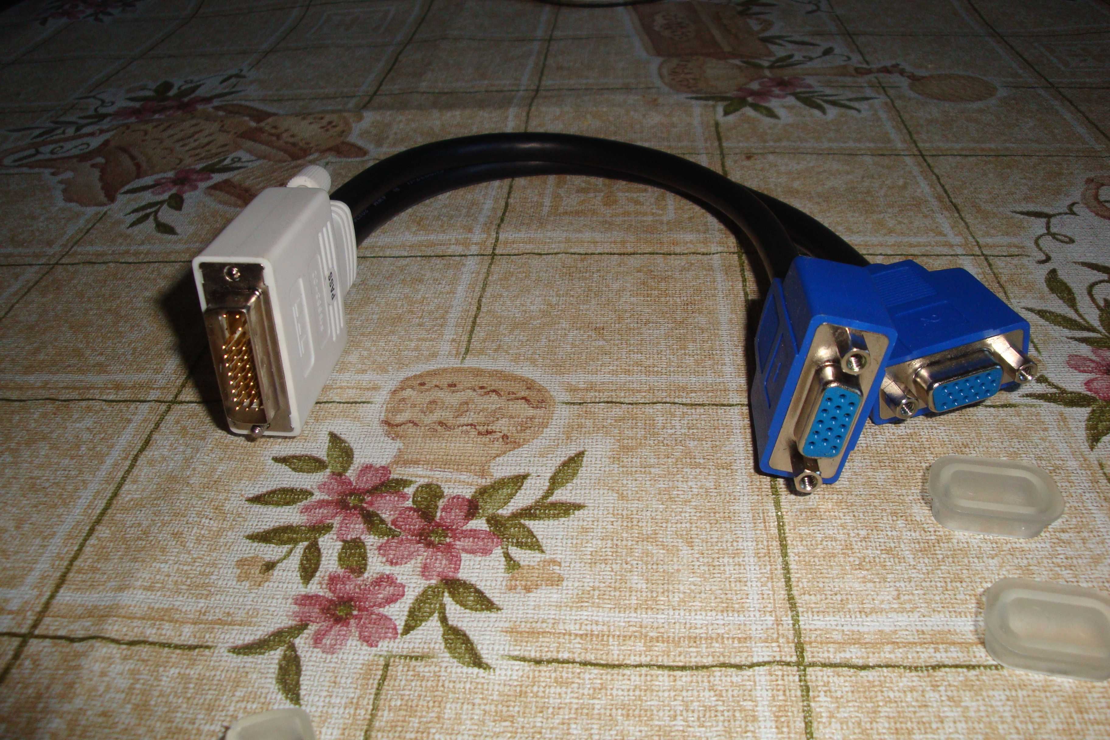 adaptor placa video monitor dvi dual link 2 vga spliter cablu Y