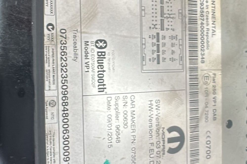 Radio CD cu Bluetooth Fiat Ducato 2013-2021 Euro 6