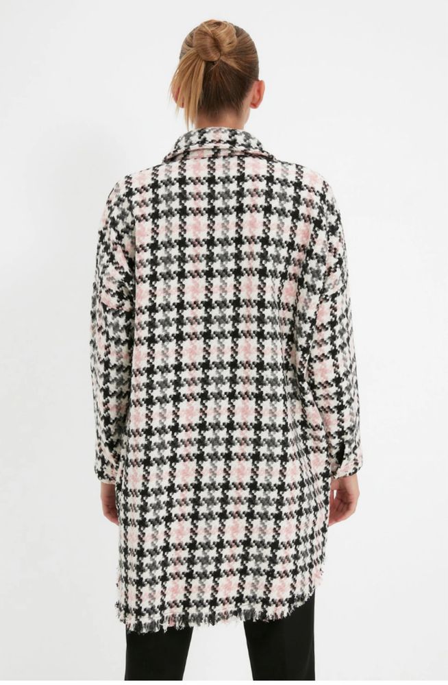 Trendyol oversize връхна риза пепит L с подарък