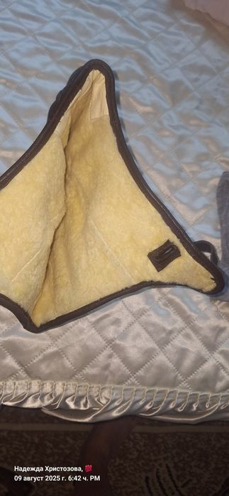 Авиаторско боне с агнешка кожа