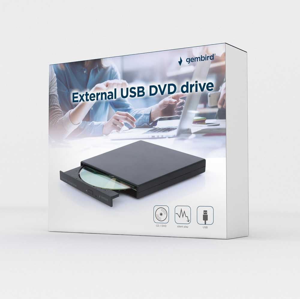 Gembird USB записвачка, външно USB оптично у-во, CD/DVD - 24 м. г.