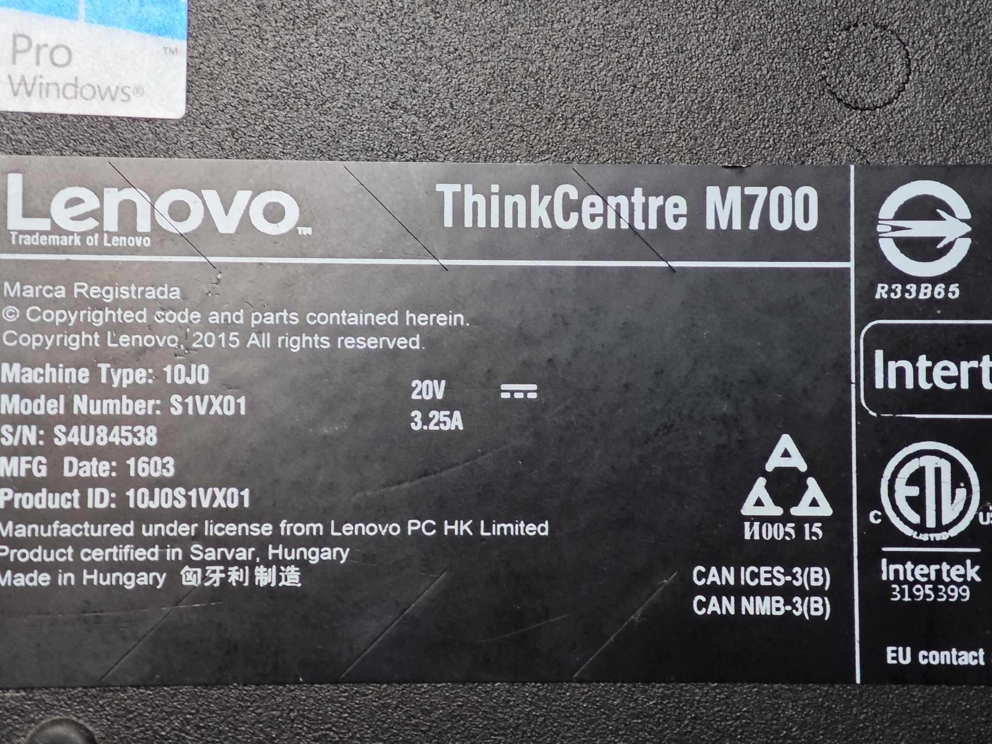 Lenovo Think m700 i5-6500T 16gb 1TB Samsung SSD second NIC