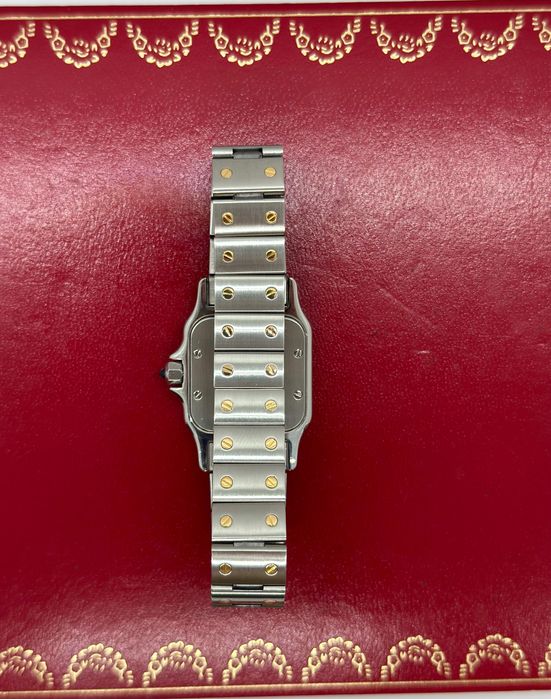 Cartier Santos Galbeé SM Quartz Aur-Otel *CA NOU*