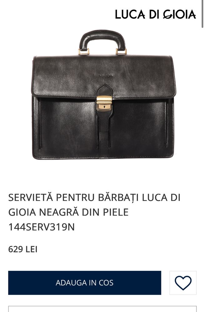 servieta Luca Di Giola din piele