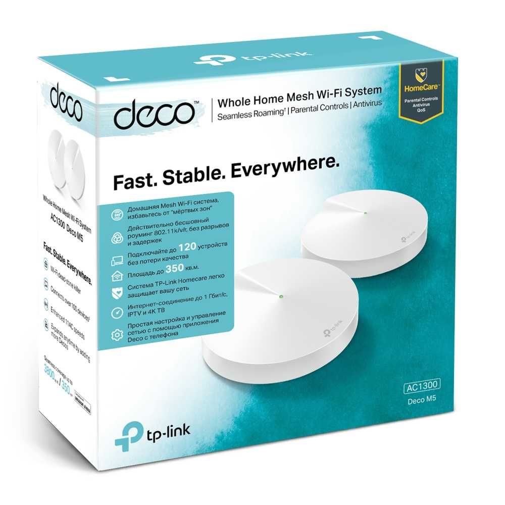 Роутер (Router) TP-Link Deco Deco M5 (2-Pack)/AC1300 Home Mesh System