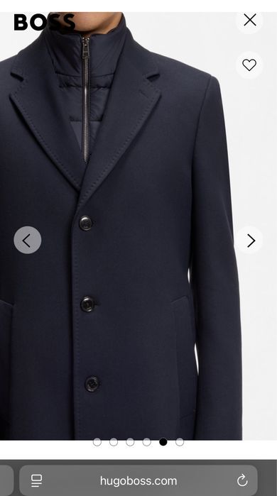 Palton lana Hugo Boss nou, cu eticheta, marimea 52 slim fit (M L )