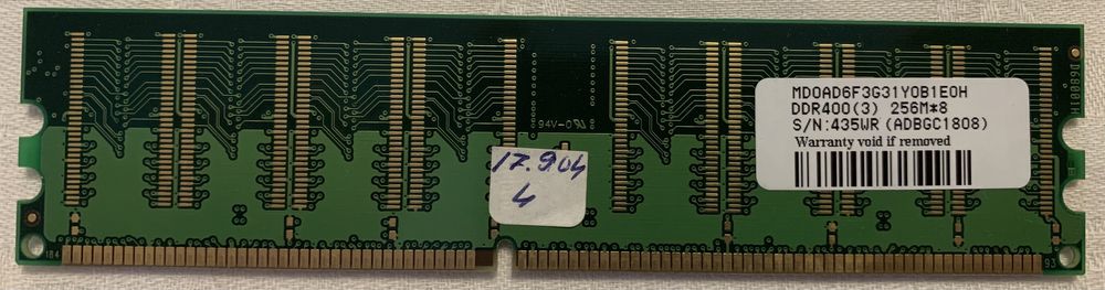 DDR3 1GB Samsung, DDR 400 256MB
