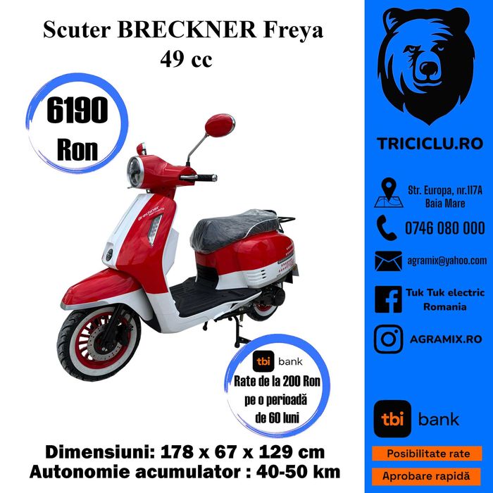 Scuter Freya Breckner Germany nou 49cc cu permis Agramix