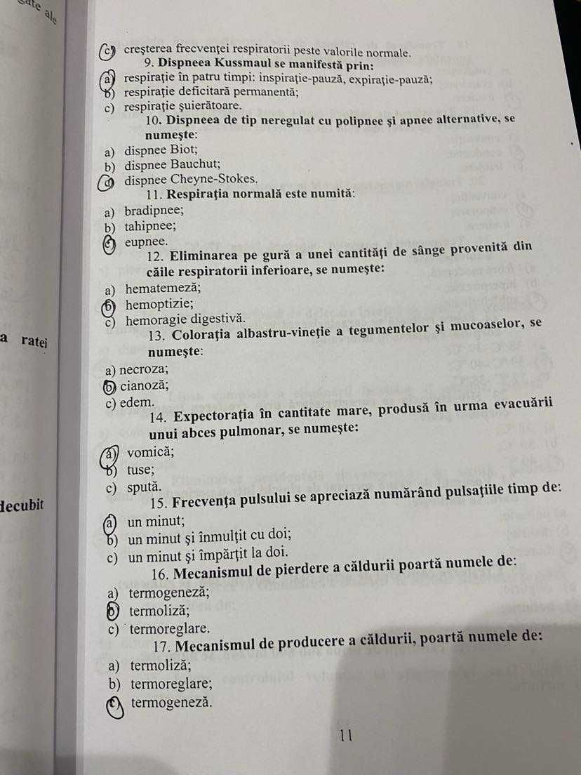 Culegere de teste pt elevii scolilor postliceale sanitare C. Marcean