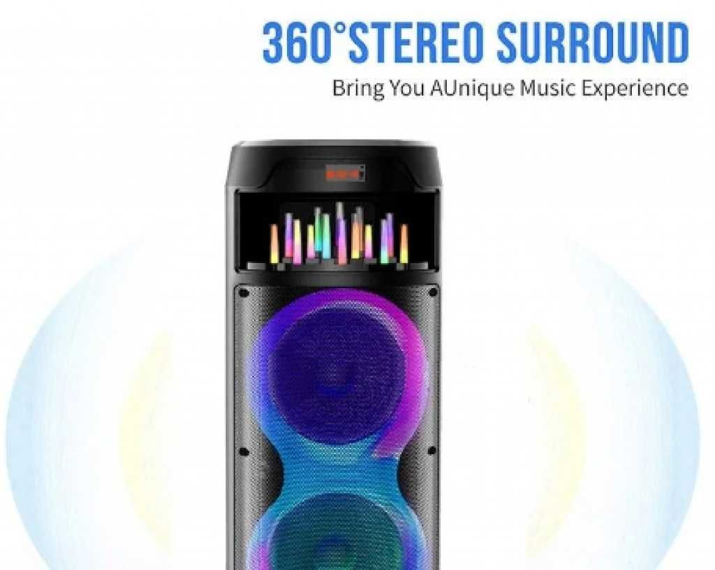 КОЛЕДНА ПРОМОЦИЯ!!! Преносима Bluetooth тонколона 2 х 8"