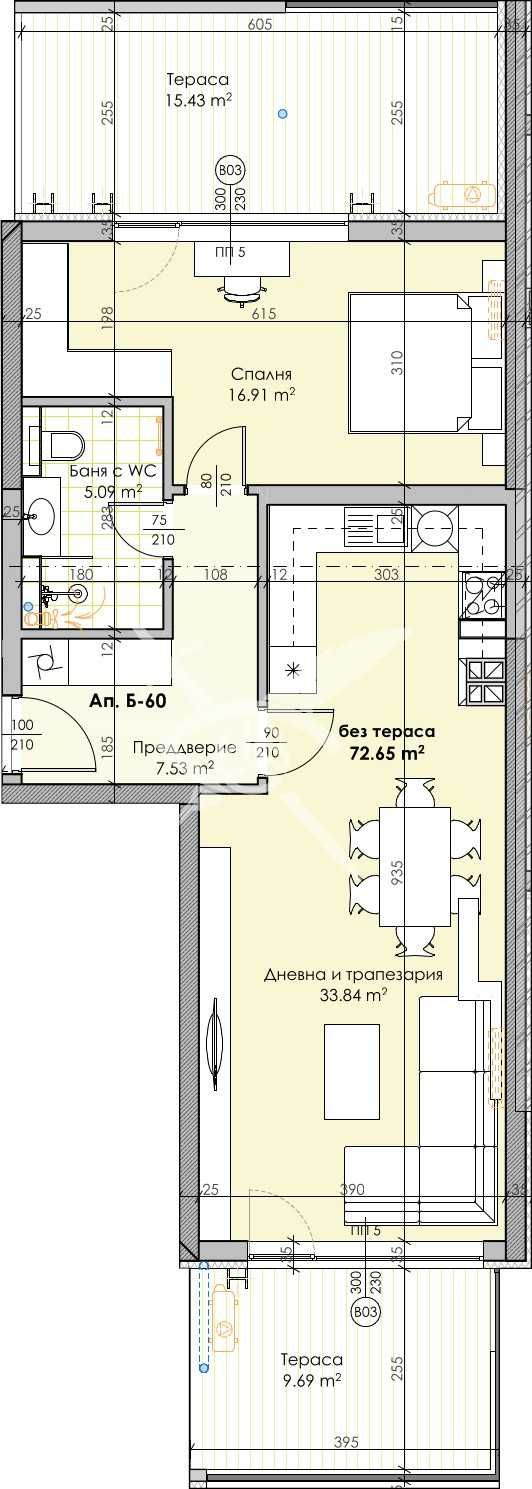 Двустаен апартамент в Кършияка 441 - 15715