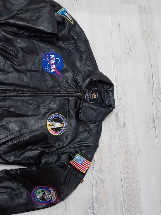 Jachetă de tip bomber din piele naturală Alpha Industries, mărimea XL