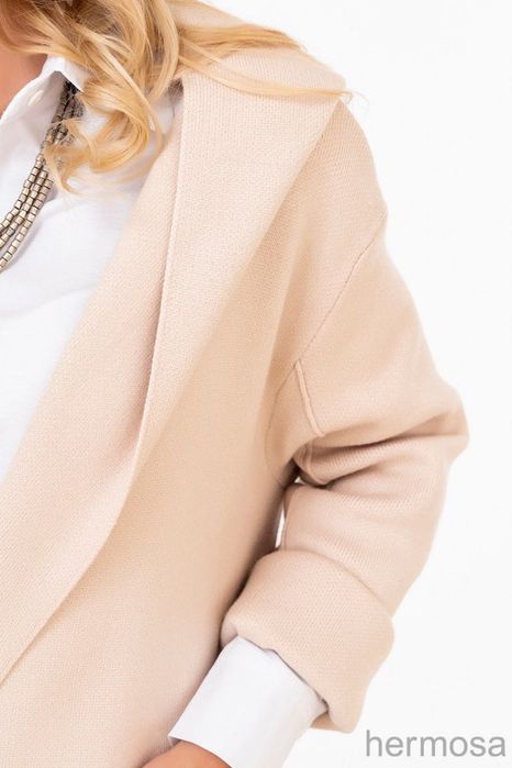 Cardigan bej lung măr 38