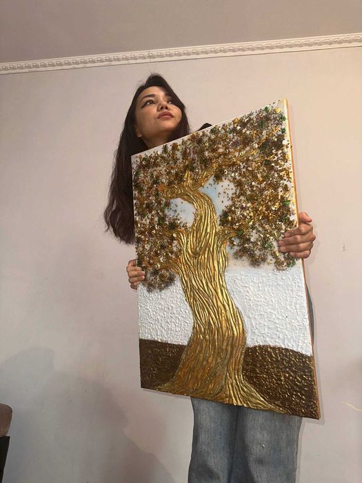 Картина "Денежное Дерево"Для подарка офиса центров,интерьерная картина