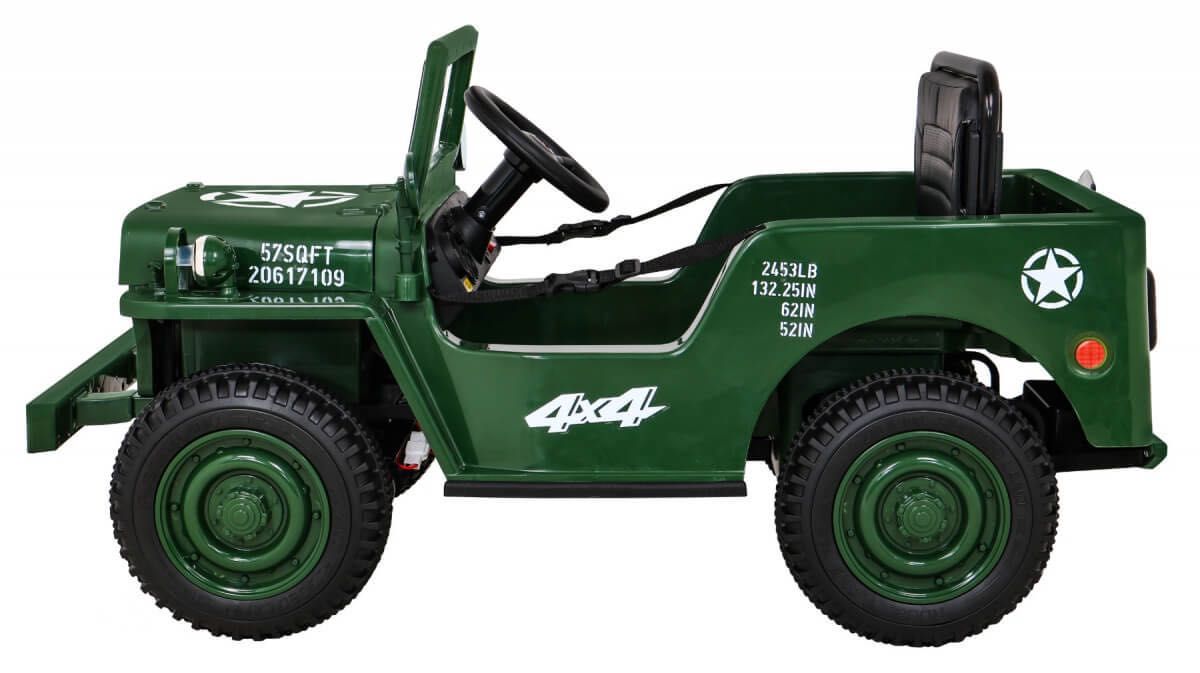 Masinuta electrica pt copii JEEP Militar cu un loc (103) Verde inchis