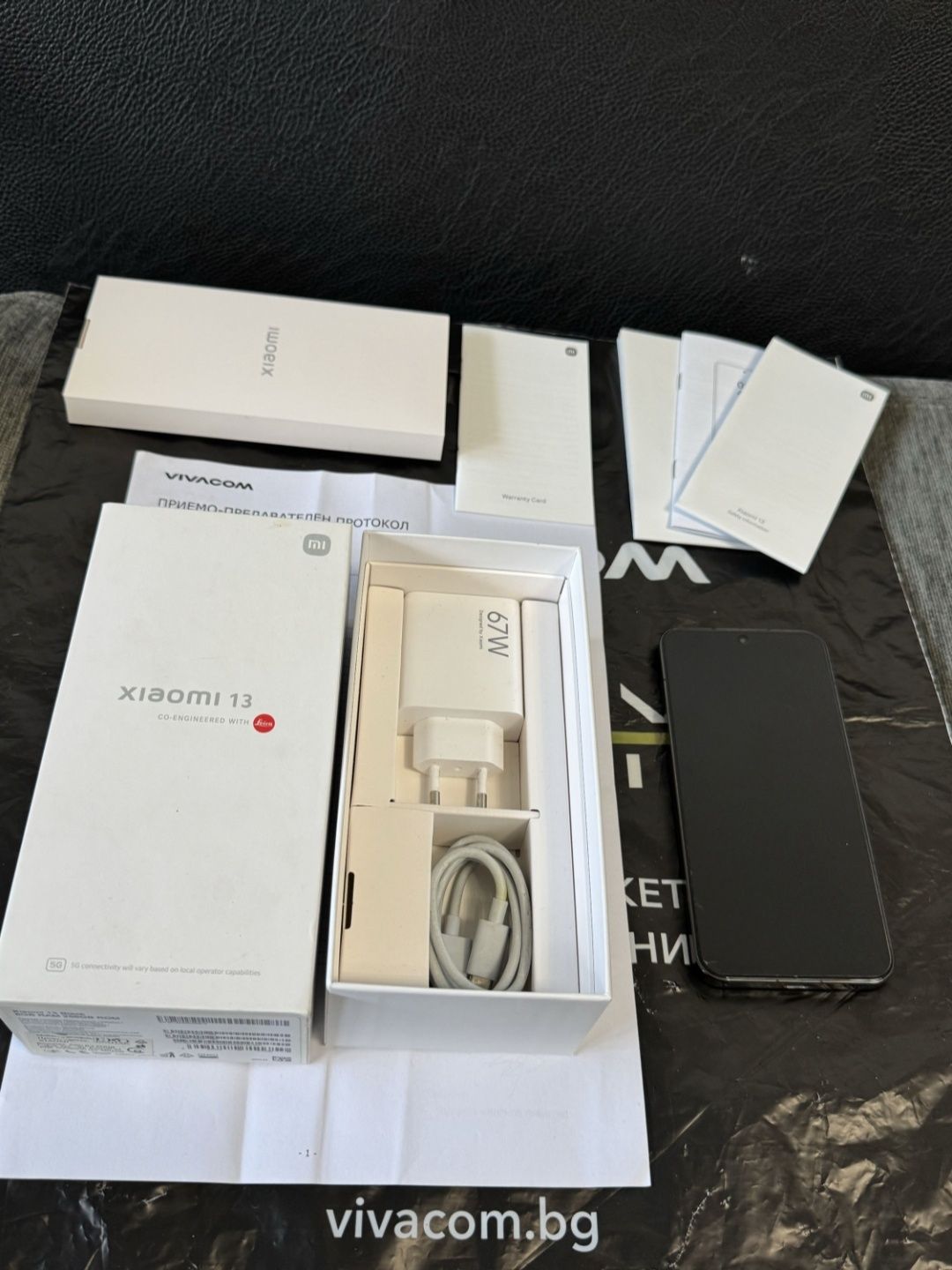 256GB Xiaomi 13 8GB 5G Vivacom Гаранция 2026г. Black / Черен