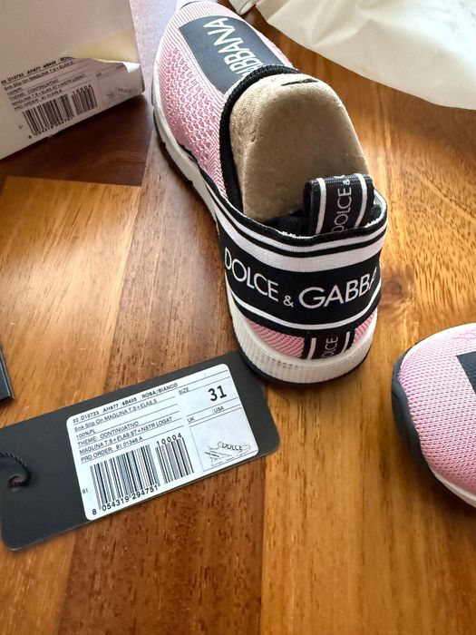 Adidasi Dolce&Gabbana Sorrento roz fetita originali