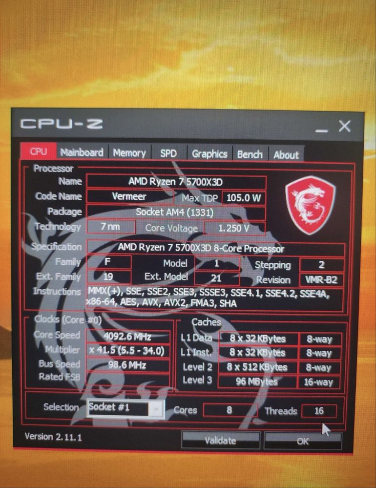 Геймърски компютър Amd ryzen 7 5700X3D