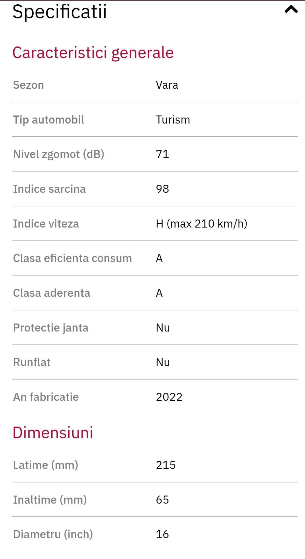 Anvelope vara  215/65/16 2022 continental