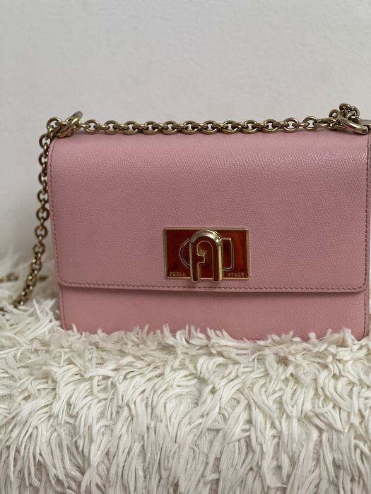 Geantă Furla 1927 Crossbody roz blush – piele naturală