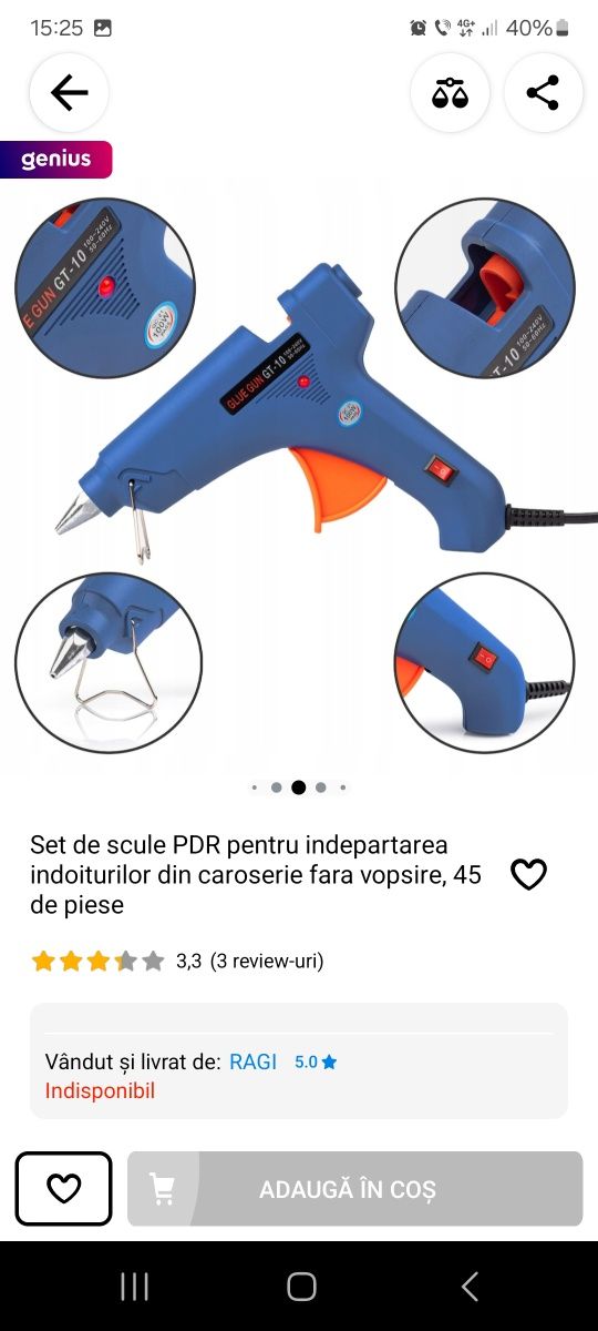 Set de scule pdr pentru îndepărtarea indoiturilor din caroserie
