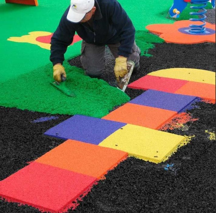 Резиновая брусчатка, покрытие без швов. Rezina blok, qoplama choksiz