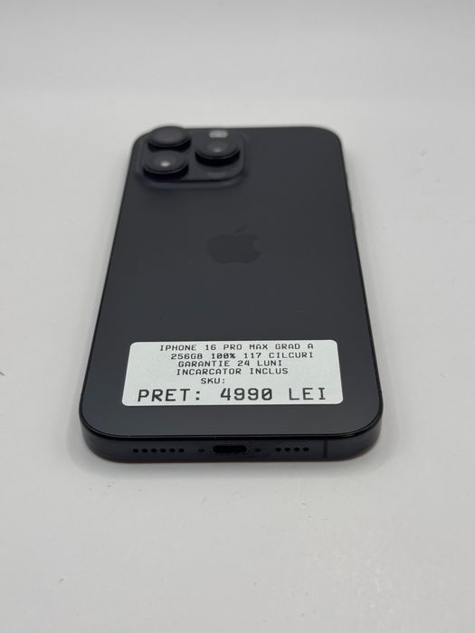 Iphone 16 Pro Max 256GB 100% Grad A Garantie 24 Luni - zonemag.ro