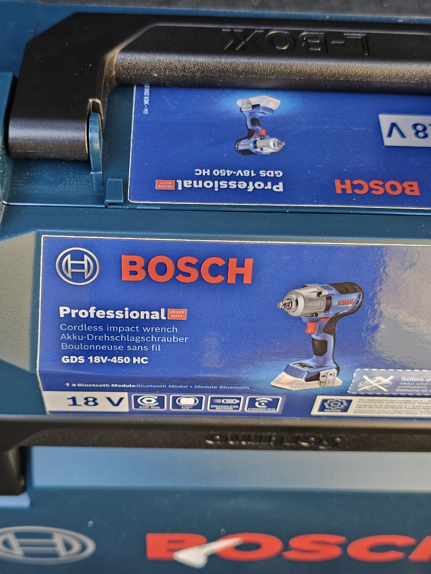 Aparat de impact Bosch GDS 18V-450 HC, 2300 RPM, negru, albastru, Nou