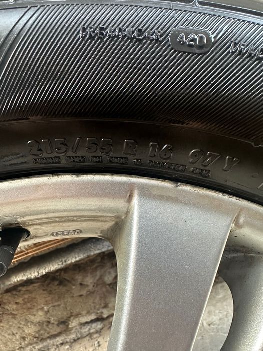 Vând 2 jante aliaj 16 5x108 + anvelope iarnă 215/55 R16