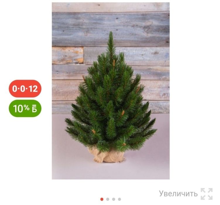 Новогодняя ёлка 60 см в мешке напольная настольная