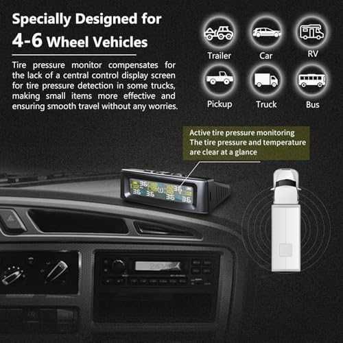 Нова TPMS система за 6 гуми – 144 PSI, соларна и USB, камион/каравана