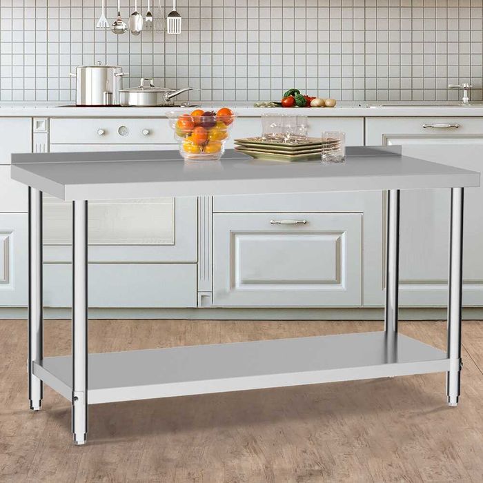 Masa Inox 150x60x85cm – CEL MAI BUN PRET, Polita Jos, Garantie