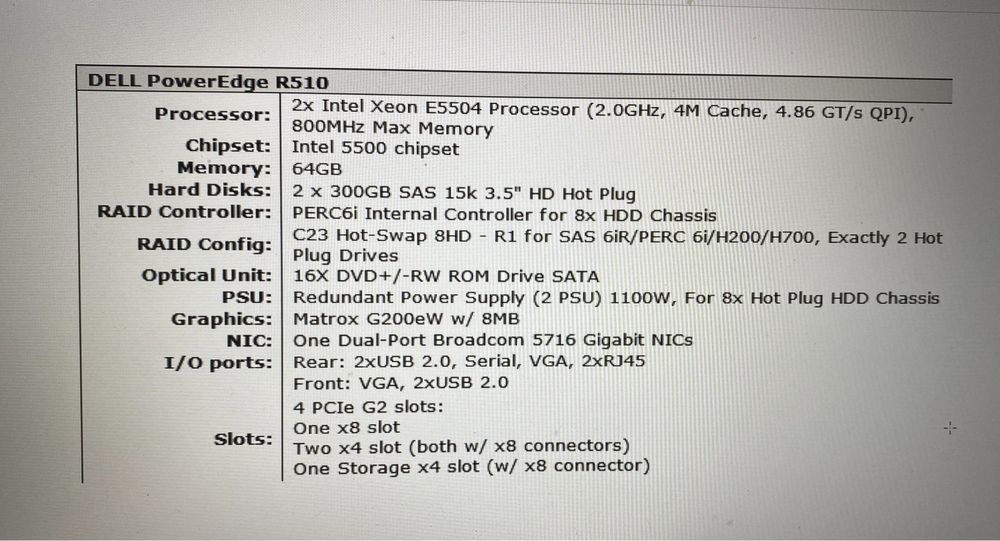 Server Dell PowerEdge R510