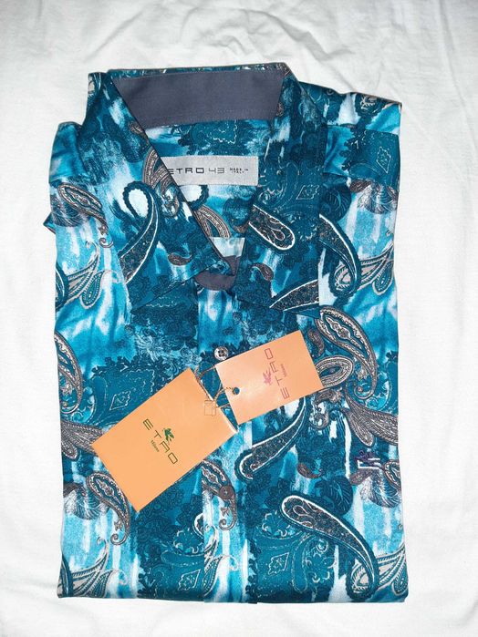 Рубашка ETRO, принт пейсли. Италия. Хлопок. Р-р 52, рукав 68, ворот 43