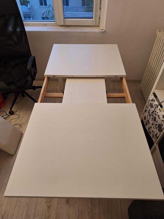 Masa Extensibila alba IKEA 6-10 persoane (optional cu 6 scaune LEMS)