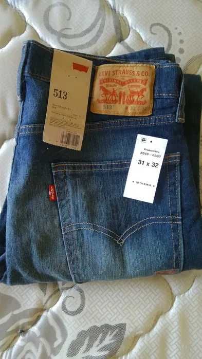 Мужские джинсы Levis 513 тёмно-синие, новые из США (31*32). ДЁШЕВО!