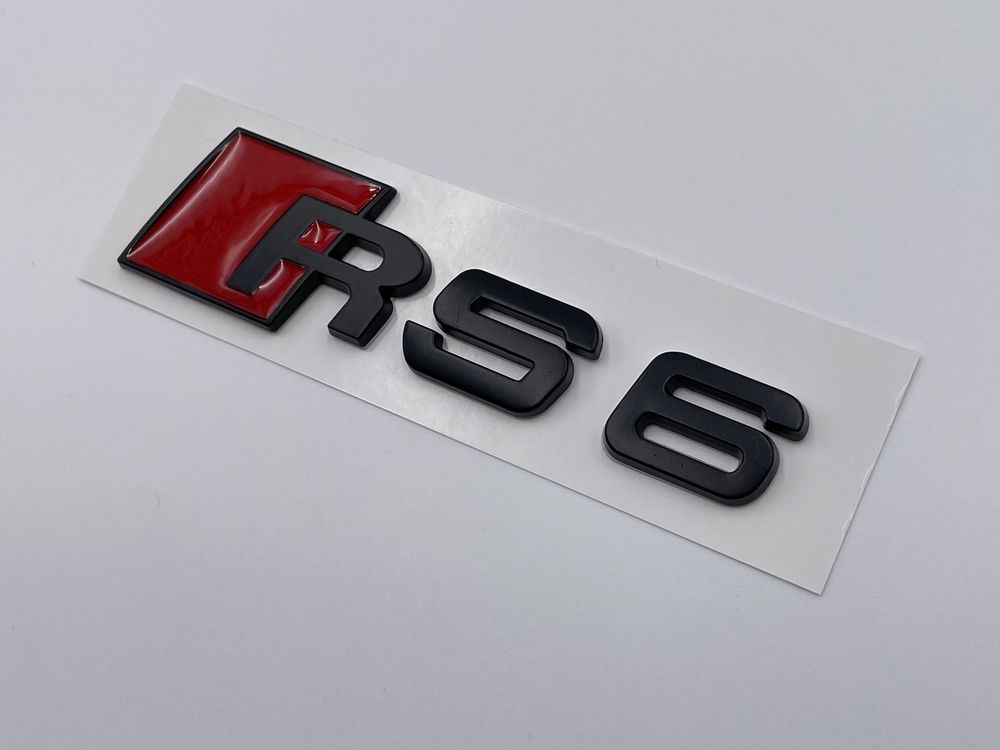 Emblema Audi RS6 metal negru spate