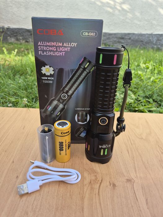 Мощен алуминиев LED фенер 1000m, COBA CB-G62