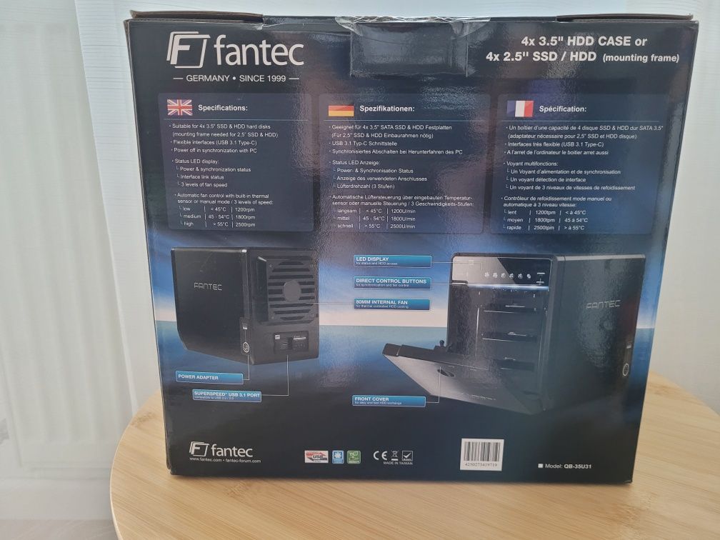 Sigilata Carcasa rack 4 bay hdd sata 3.5" usb C 3.2 Fantec QB-35U31
