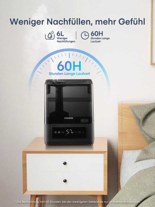 Umidificator cu abur cald și rece FOHERE 6L