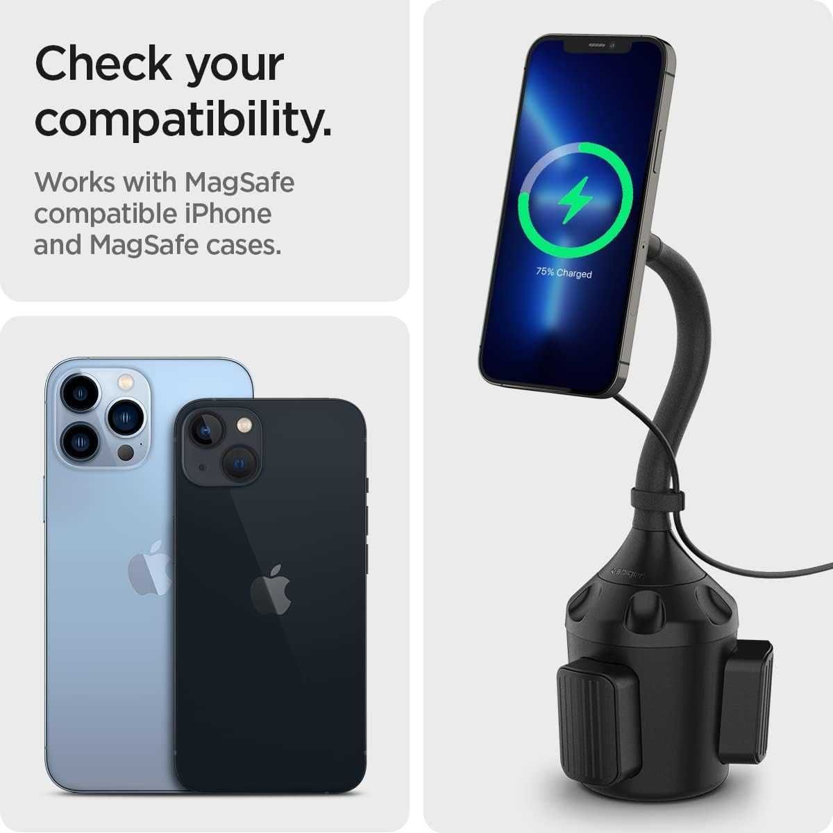 Spigen  безжично зарядно и стойка за кола  съвместимо с iPhone