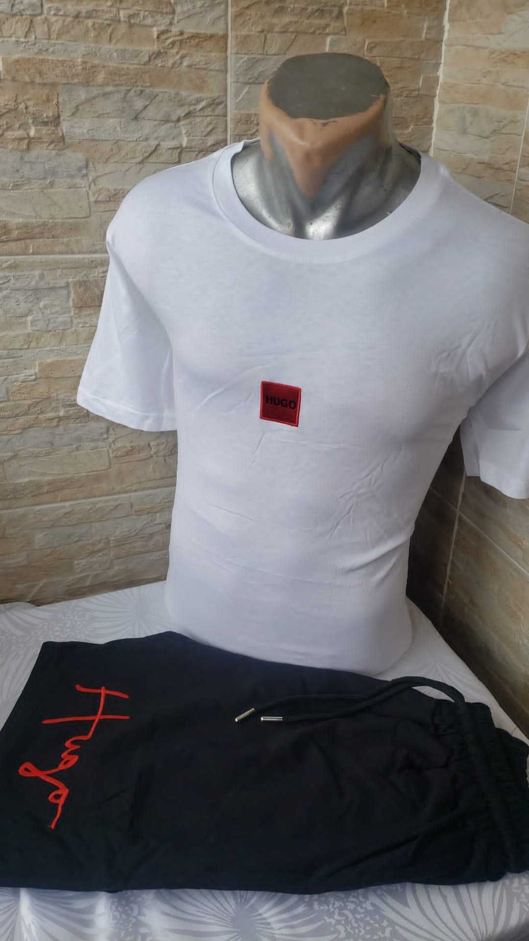 Compleu Hugo Boss Tricou si Pantaloni Scurti Logo Brodat Rezistent